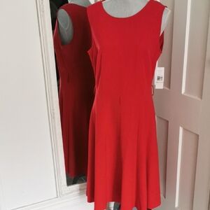 NWT Sharagano red fit and flare sleeveless dress ❤️Size 12